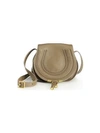 Chloé Mini Marcie Grained Leather Saddle Bag In Brown Seed