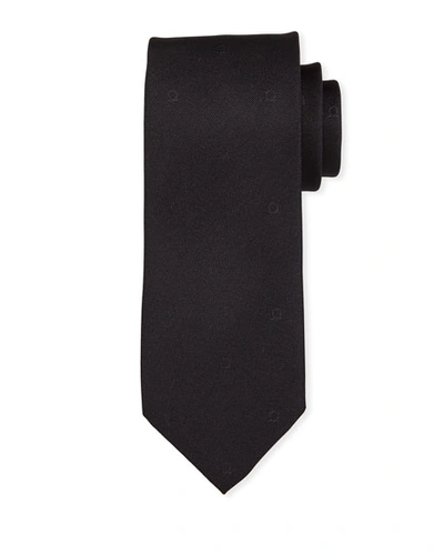 Ferragamo Eston Solid Silk Tie, Black
