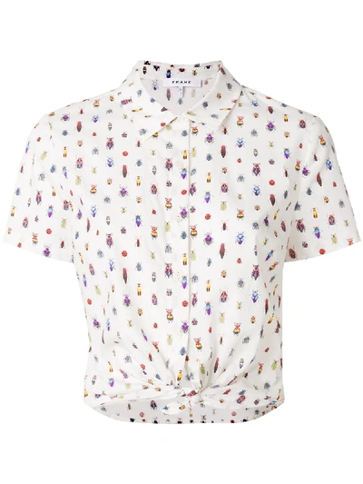 Frame Shrunken Cotton Short-sleeve Shirt In Multi