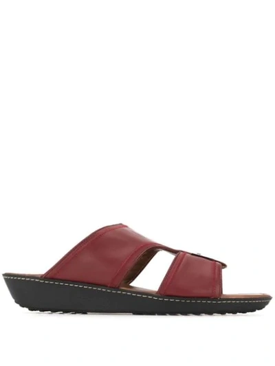 Tod's Logo Open-toe Sandals In Red
