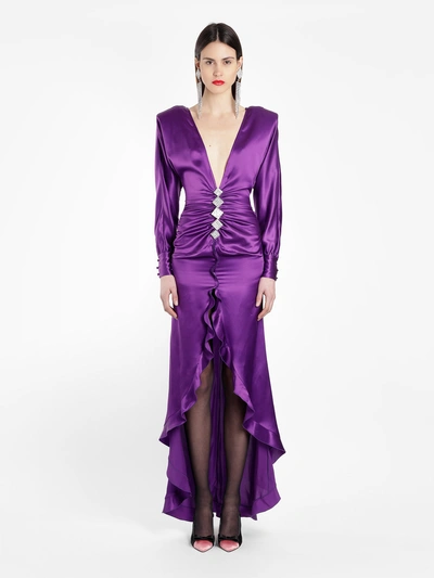 alessandra rich purple dress Alessandra Rich Purple Women's Long Dress S