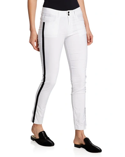Anatomie Luisa Side-stripe Skinny Pants In White/black