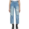 Rag & Bone Rag And Bone Blue Ruth Super High-rise Zipper Jeans In Rpr Helena