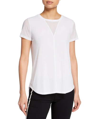 Anatomie Mia Mesh Jersey Shirttail Top In White