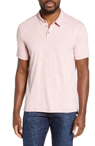 John Varvatos Men's Gregory Heathered Slub Polo Shirt In Coral