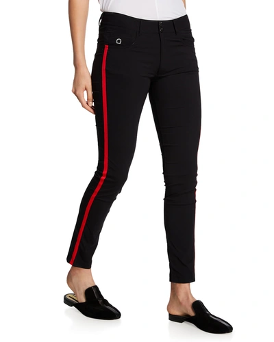 Anatomie Luisa Side-stripe Skinny Pants In Black/red