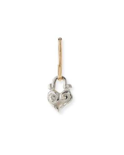 Lee Brevard Tiny Maori Heart Single Earring In Silver