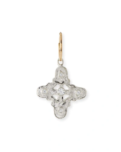 Lee Brevard Five Stone Medium Signature Cross Single Earring In Silver