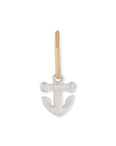 Lee Brevard Tiny Anchor Single Earring In Silver