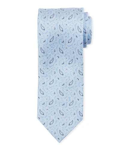 Brioni Small-paisley Silk Tie In Blue