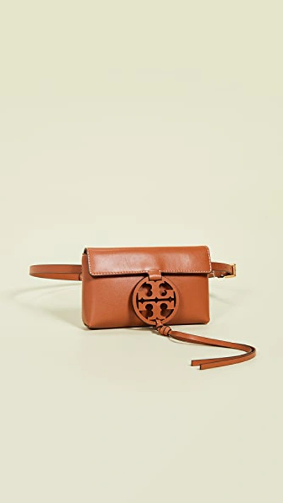 Tory Burch Miller Small Leather Belt Bag In Aged Camello