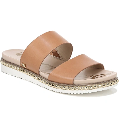 Sam Edelman Women's Asha Studded Leather Slide Sandals In Natural Buff Leather