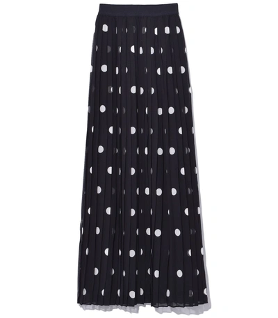 Zimmermann Pleated Skirt In Black/pearl Dot