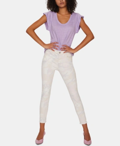 Sanctuary Social Standard Ankle Skinny Jeans In Charming Camo In White Multi