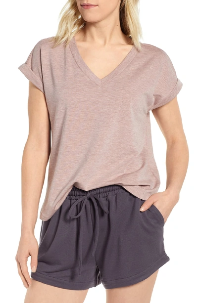 B Collection By Bobeau V-neck French Terry Top In Fig