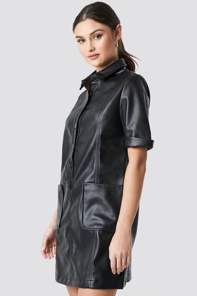 Na-kd Pu Button Up Mini Dress - Black