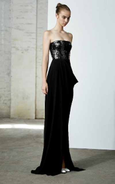 Alex Perry Atticus-strapless Crepe Gown