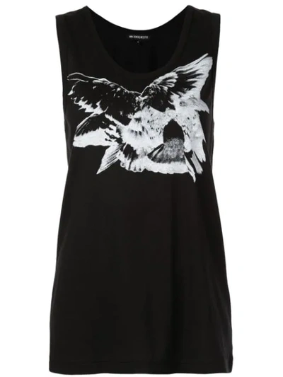 Ann Demeulemeester Abstract Print Vest In Black