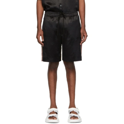 Gucci Bi-material Printed Shorts In 1152 Black