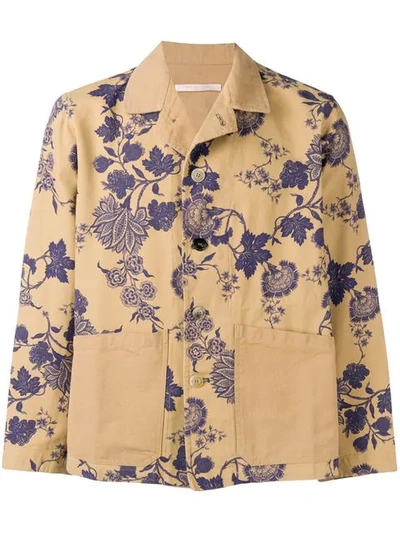 Ermanno Gallamini Floral Print Shirt Jacket In Neutrals