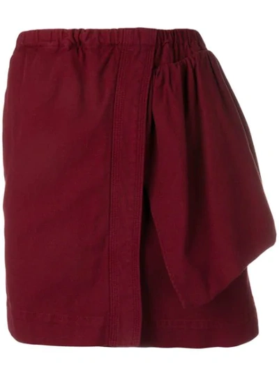N°21 Asymmetric Design Skirt In Red