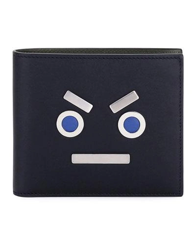 Fendi Leather Face Bi-fold Wallet, Black