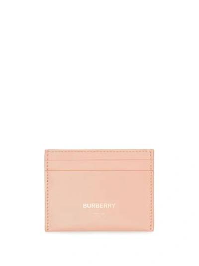Burberry Horseferry Print Leather Card Case In Blush Pink