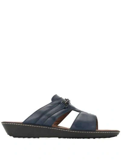Tod's Logo Open-toe Sandals In Blue