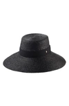 Helen Kaminski Wide Brim Raffia Hat - Black In Charcoal/ Black