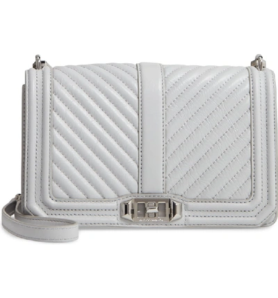 Rebecca Minkoff 'chevron Quilted Love' Crossbody Bag In Ice Grey