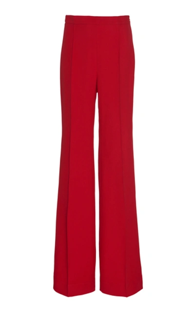 Andrew Gn High-waisted Crepe Pants In Red