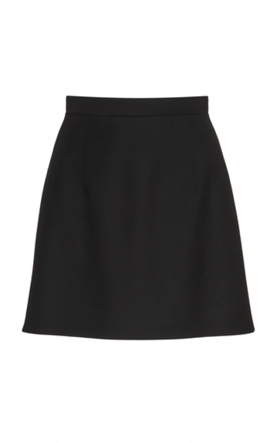 Andrew Gn Virgin Wool A-line Skirt In Black