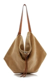 Loewe Berlingo Nubuck Suede Bag In Neutral