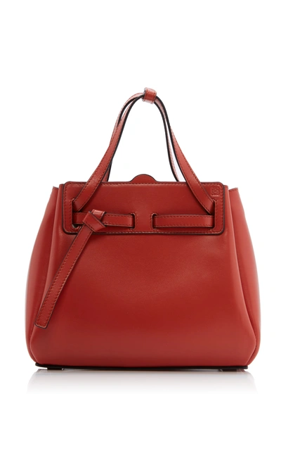 Loewe Lazo Mini Leather Bag In Red
