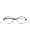 Thom Browne Round Shaped Glasses In Blue