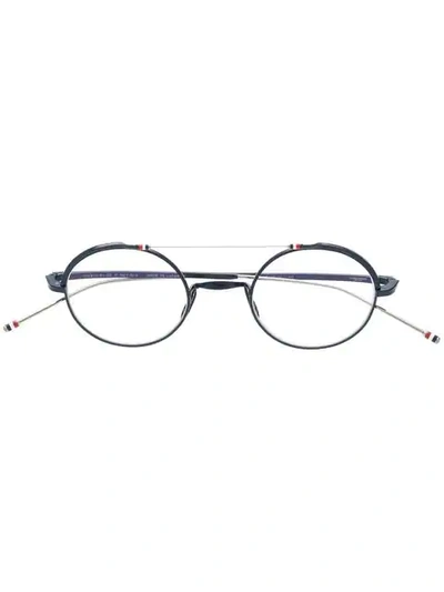 Thom Browne Round Shaped Glasses In Blue