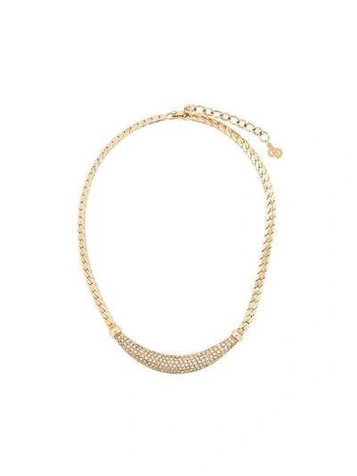 Pre-owned Dior Bar Necklace In Gold