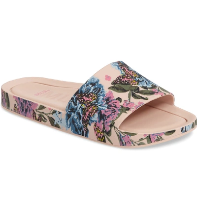 Melissa Butterfly Pool Slide Sandals In Pink/blue