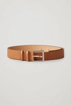 Cos Classic Leather Belt In Beige