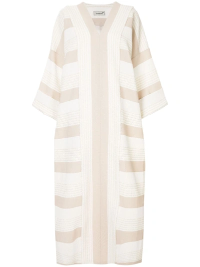 Bambah Petunia Striped Kaftan Dress In White