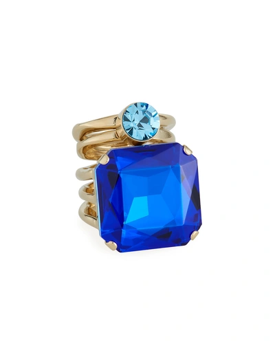 Dries Van Noten Jeweled Golden Wrap Ring In Blue | ModeSens