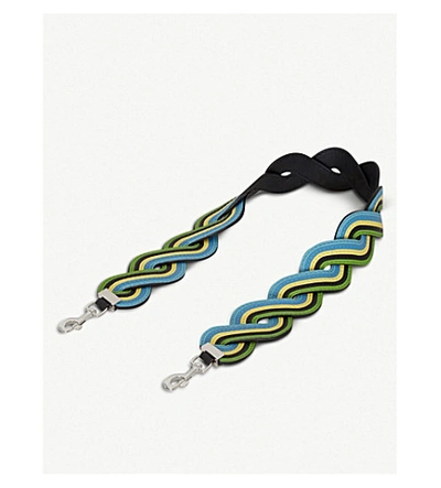 Loewe Wavy Rainbow Leather Shoulder Strap In Blue/multicolor