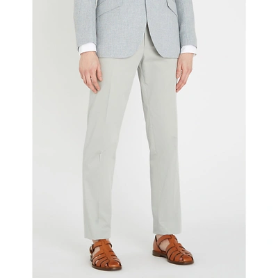 Canali Regular-fit Straight Stretch-cotton Trousers In Grey
