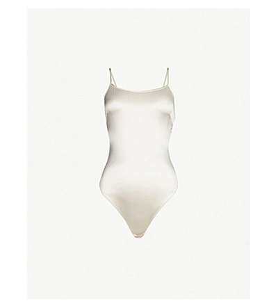 Myla Womens Cream Covent Garden Square-neck Stretch-silk Body Xl