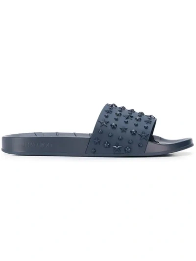 Jimmy Choo Men's Rey Slide Sandals In Navy