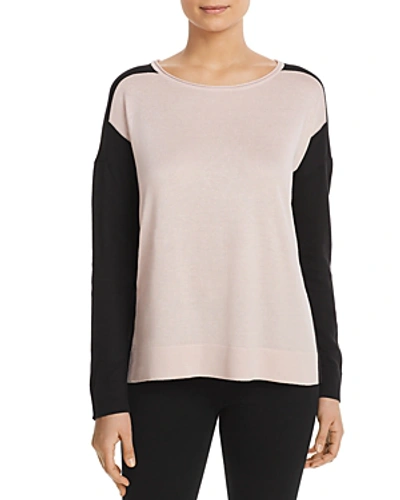 Dkny Donna Karan New York Color-block Knit Top In Lilac Comb