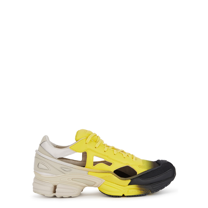 black and yellow trainers