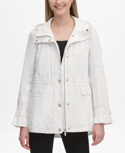 Calvin Klein Hooded Anorak Jacket In Soft White