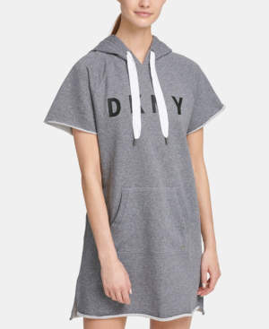 dkny sport logo hoodie dress