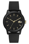 Lacoste Women's 12.12 Black Rubber Strap Watch 36mm